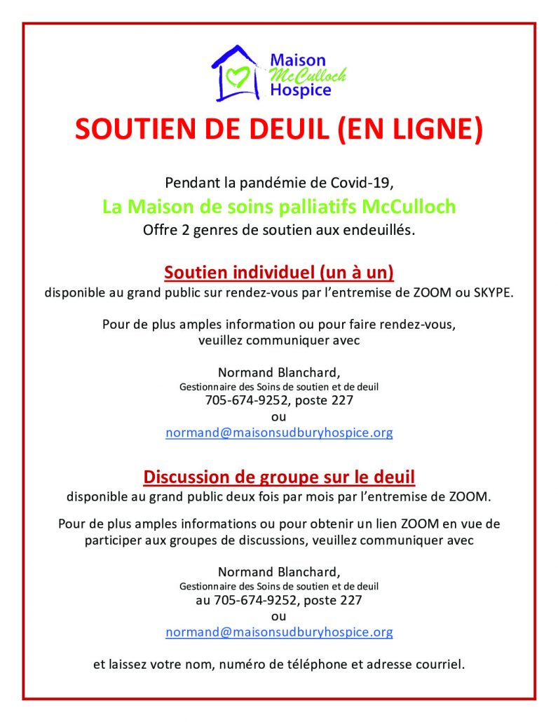 Soins De Soutien Et De Deuil Maison Sudbury Hospice